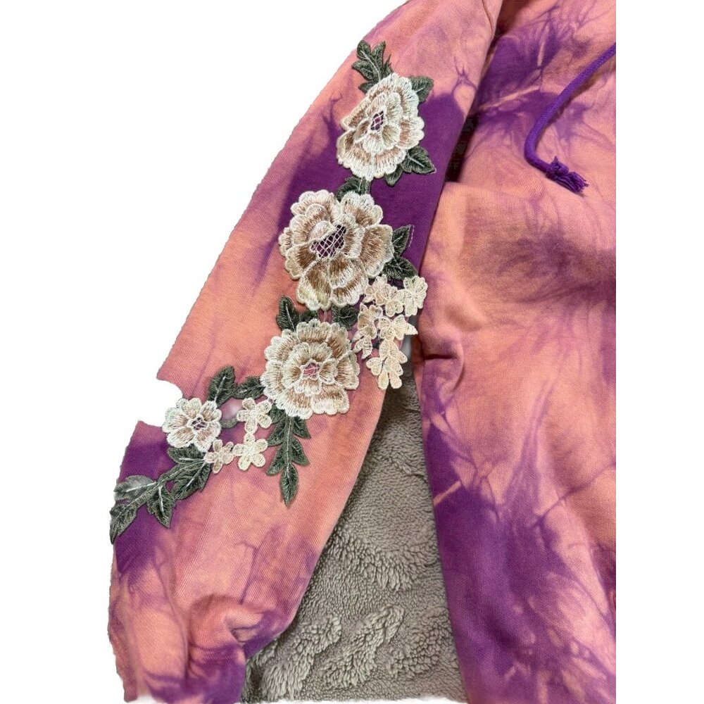 Civil Regime by Darc Sport White Rose Tie Dye Hoodie in Lilac Sand Size M NEW - Picture 4 of 6